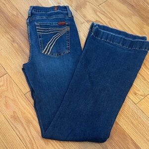 7 For All Mankind Rebellion Medium Dark Wash Gold Pocket